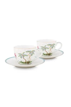Pip Studio Sets Porseleinen Sets<Jolie Set/2 Espresso Kop & Schotel Dots Gold Wit