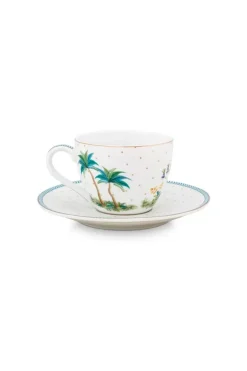 Pip Studio Sets Porseleinen Sets<Jolie Set/2 Espresso Kop & Schotel Dots Gold Wit