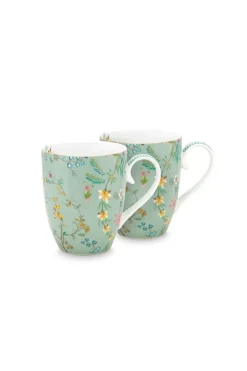 Pip Studio Sets Porseleinen Sets<Jolie Set/2 Mok Groot Flowers Blauw