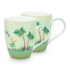 Pip Studio Sets Porseleinen Sets<Jolie Set/2 Mokken Groot Gouden Stippen Groen