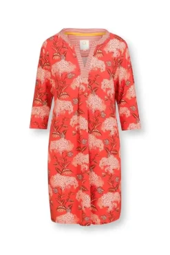 Pip Studio Jurken<Jurk Flora Firenze Koraal Rood