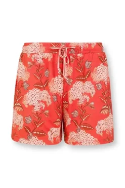 Pip Studio Shorts / Korte Broeken<Korte Broek Flora Firenze Koraal Rood