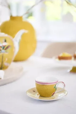 Pip Studio Kop/Schotel<La Majorelle Espresso Kop & Schotel Geel