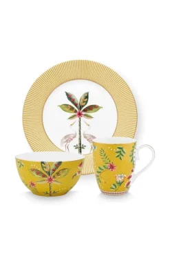 Pip Studio Sets Porseleinen Sets<La Majorelle Ontbijt Set/3 Geel