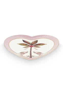 Pip Studio Ontbijtborden<La Majorelle Set/2 Hartvormige Borden Roze