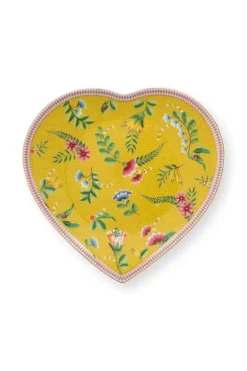 Pip Studio Sets Porseleinen Sets<La Majorelle Set/2 Hartvormige Borden Geel