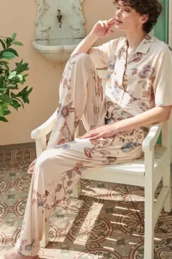 Pip Studio Broeken<Lange Broek Cece Fiore Wit