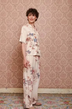 Pip Studio Broeken<Lange Broek Cece Fiore Wit