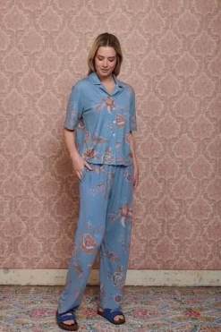Pip Studio Strandkleding<Lange Broek Cece Fiore Blauw