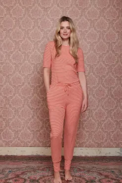 Pip Studio Broeken<Lange Broek Little Sumo Stripe Koraal Rood