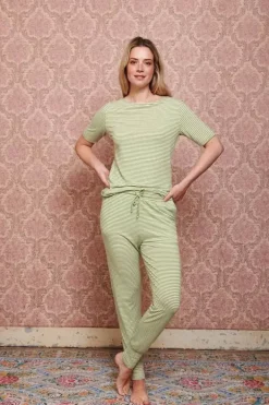 Pip Studio Broeken<Lange Broek Little Sumo Stripe Fel Groen