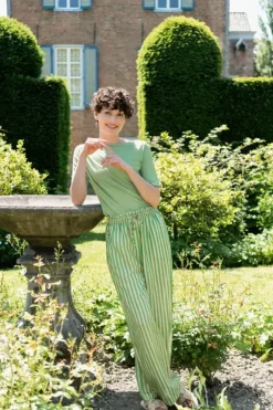 Pip Studio Broeken<Lange Broek Sumo Stripe Groen