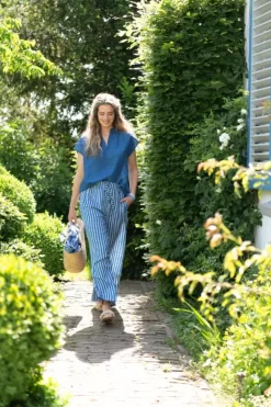 Pip Studio Broeken<Lange Broek Sumo Stripe Blauw