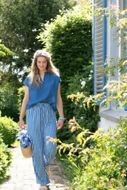 Pip Studio Broeken<Lange Broek Sumo Stripe Blauw
