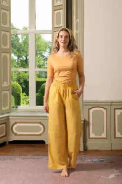 Pip Studio Broeken<Lange Broek Sumo Stripe Geel