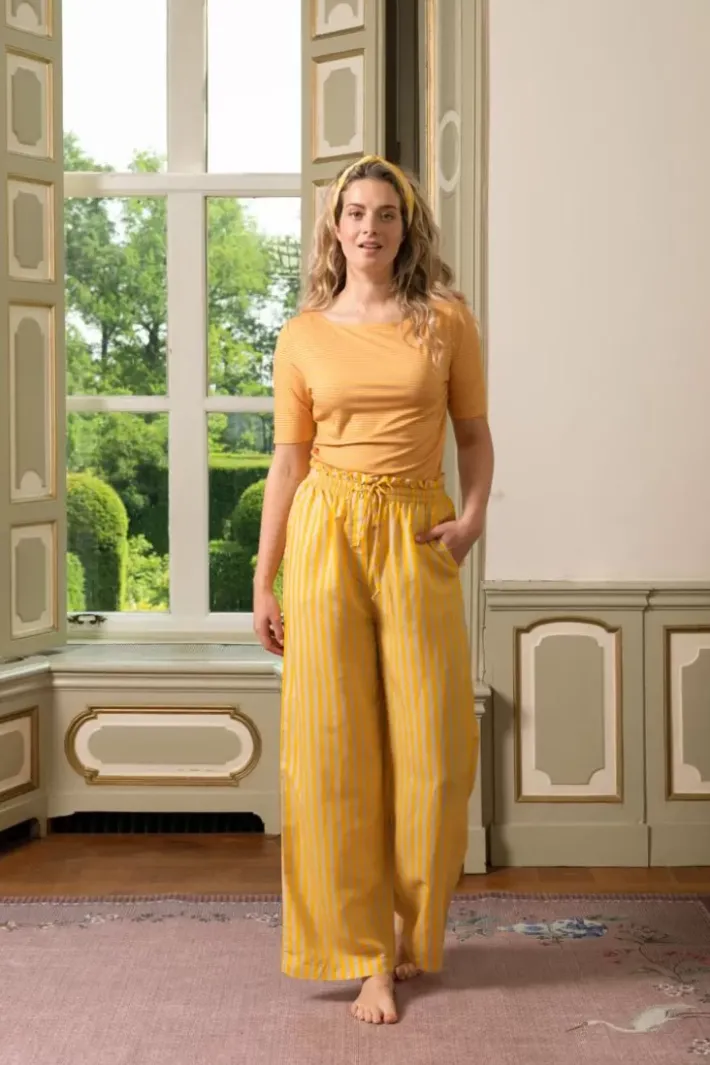 Pip Studio Broeken<Lange Broek Sumo Stripe Geel