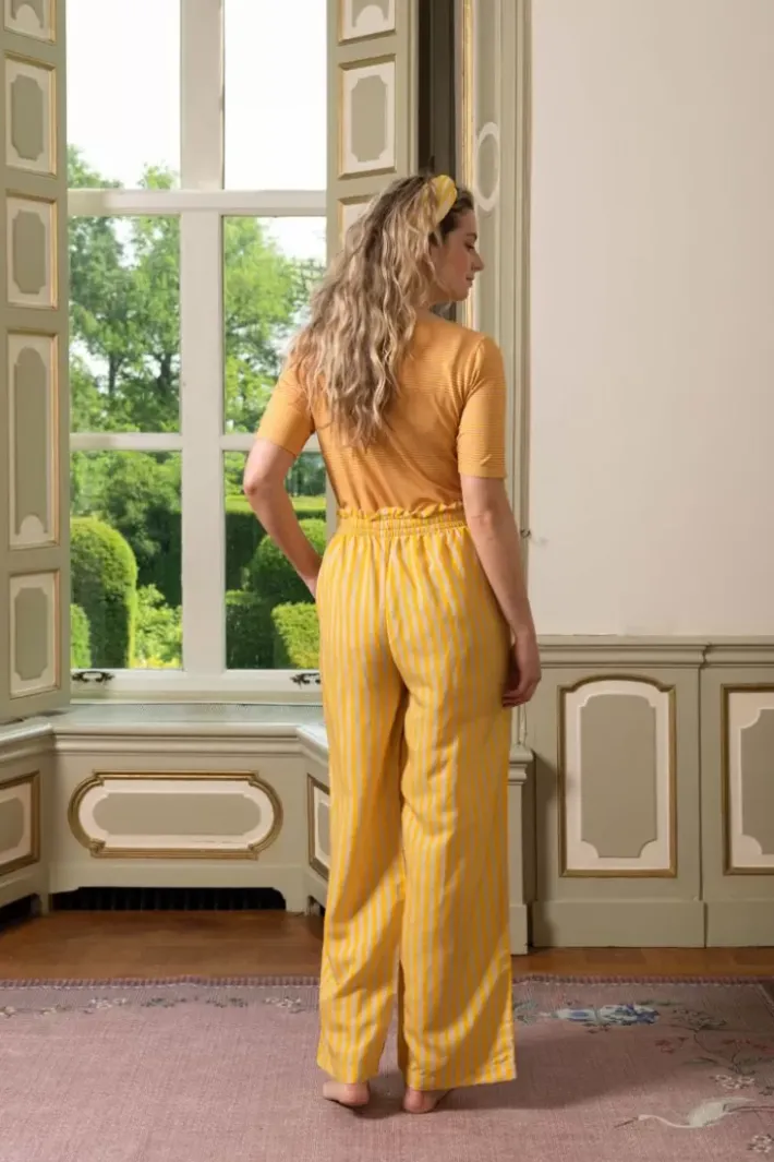 Pip Studio Broeken<Lange Broek Sumo Stripe Geel