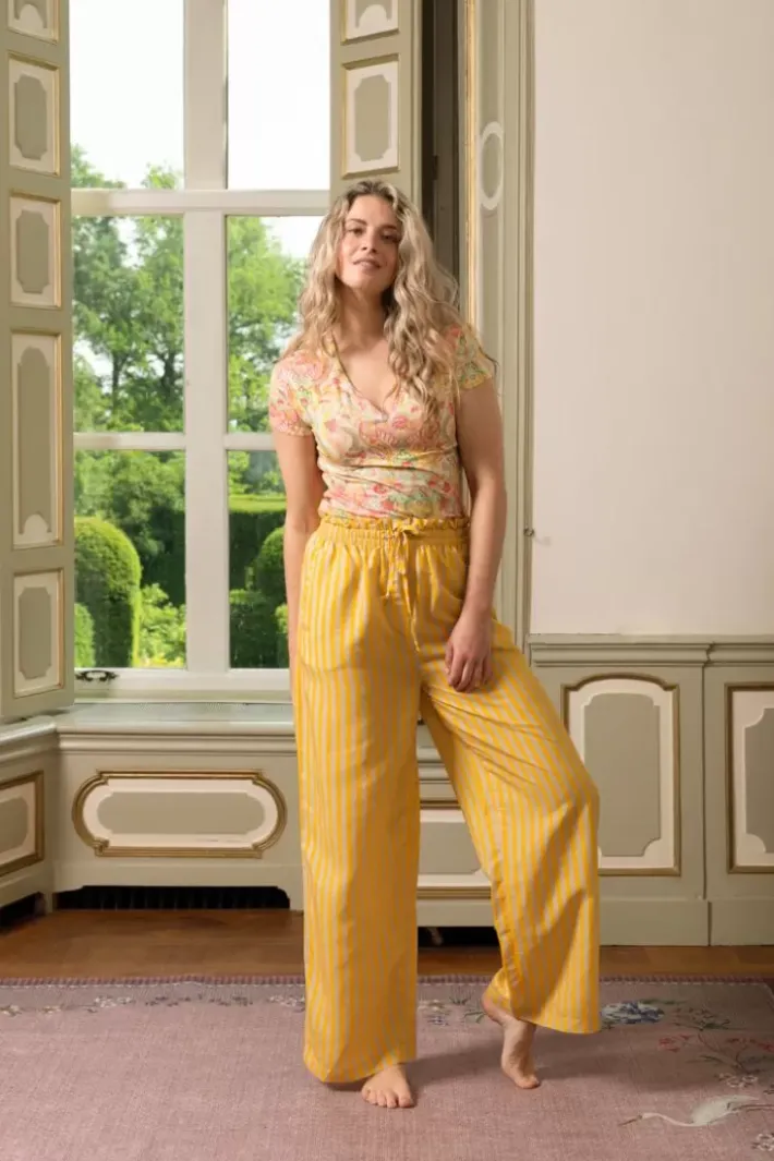 Pip Studio Broeken<Lange Broek Sumo Stripe Geel
