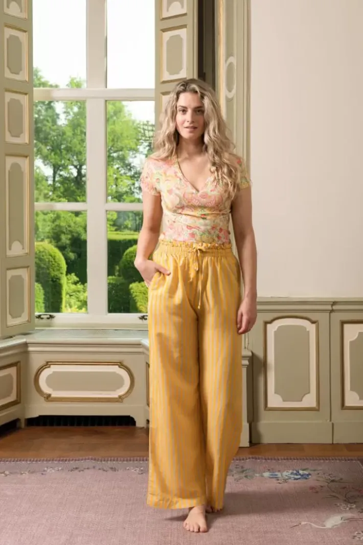 Pip Studio Broeken<Lange Broek Sumo Stripe Geel