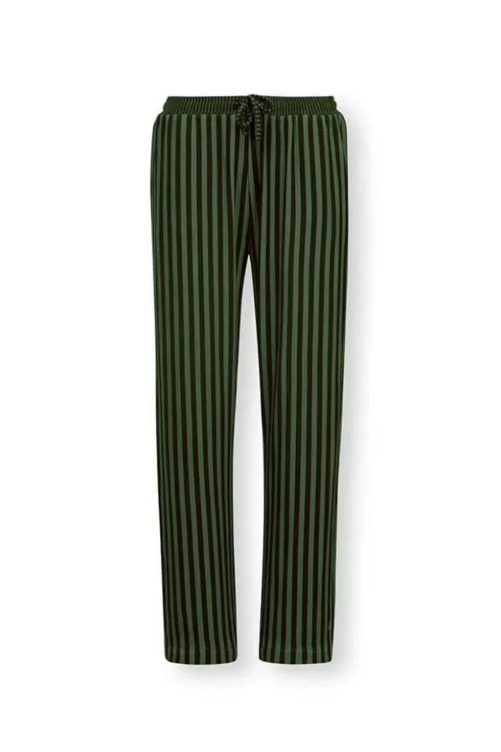 Pip Studio Broeken<Lange Broek Sumo Stripe Donker Groen
