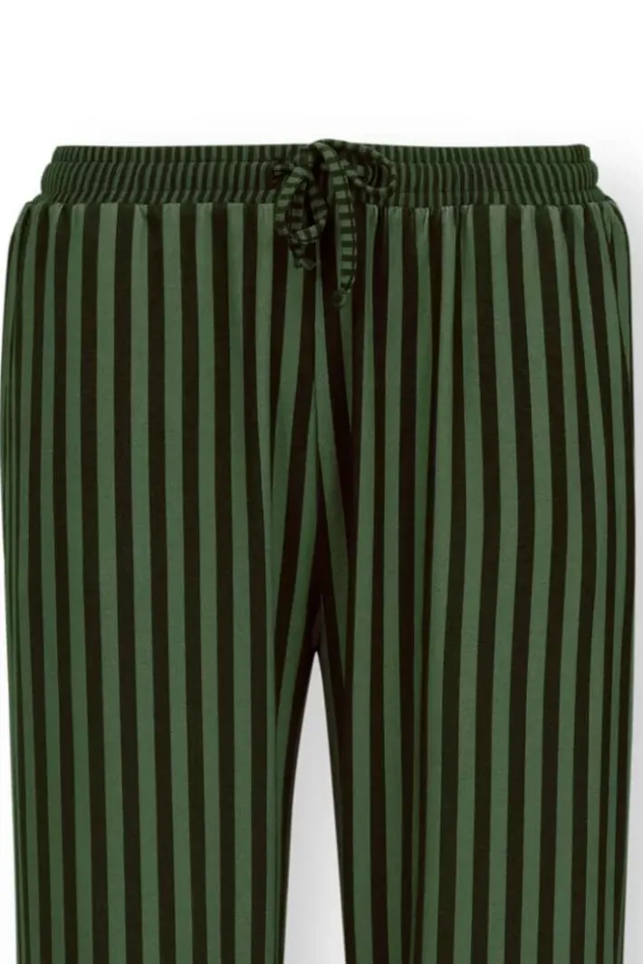 Pip Studio Broeken<Lange Broek Sumo Stripe Donker Groen