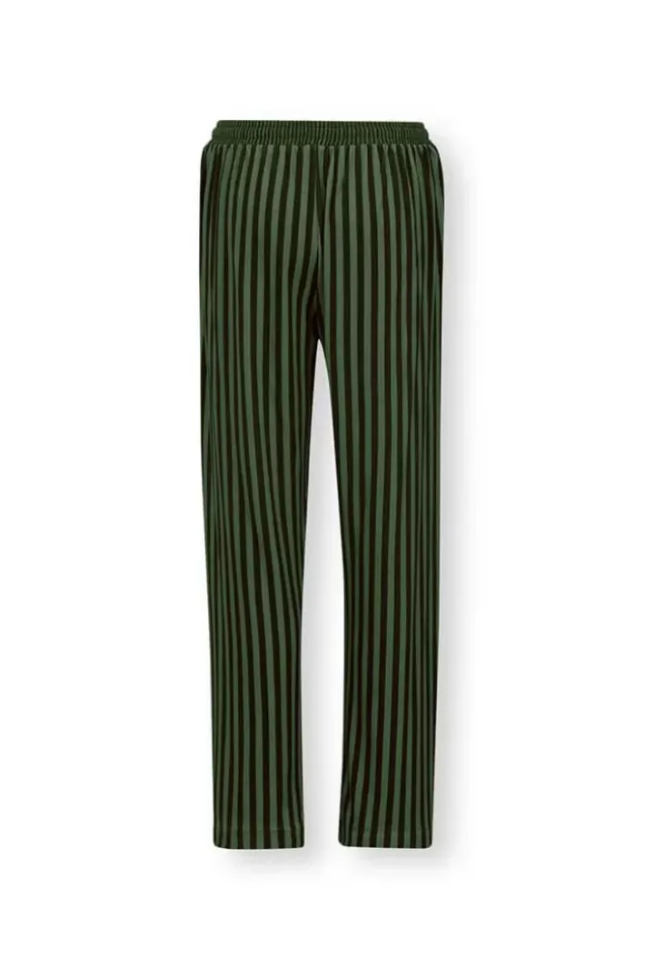 Pip Studio Broeken<Lange Broek Sumo Stripe Donker Groen