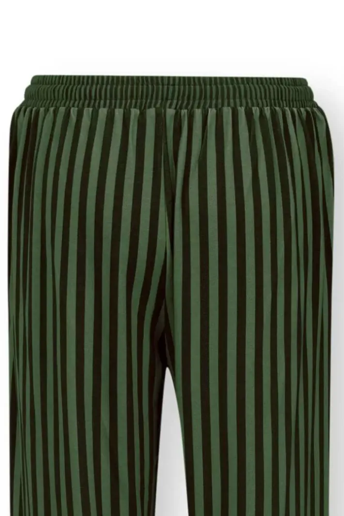 Pip Studio Broeken<Lange Broek Sumo Stripe Donker Groen