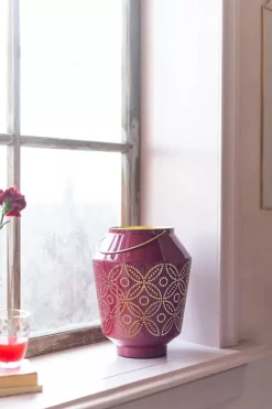 Pip Studio Sale Lantaarns<Lantaarn Geemailleerd Donker 29 Cm Roze