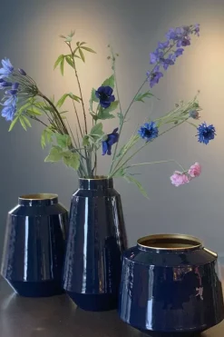 Pip Studio Grote Vazen<Metalen Vaas 22 Cm Blauw