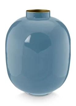 Pip Studio Grote Vazen<Metalen Vaas 32 Cm Blauw