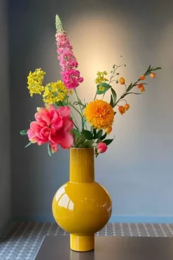 Pip Studio Grote Vazen<Metalen Vaas 40Cm Geel