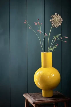 Pip Studio Grote Vazen<Metalen Vaas 40Cm Geel