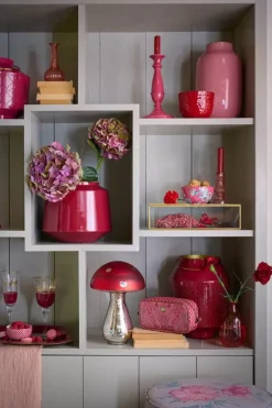 Pip Studio Grote Vazen<Metalen Vaas Donker 22 Cm Roze
