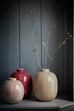 Pip Studio Grote Vazen<Metalen Vaas Donker 32Cm Rood