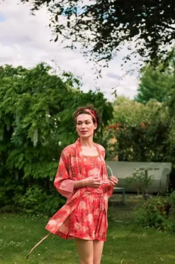 Pip Studio Tops<Mouwloze Top Flora Firenze Koraal Rood