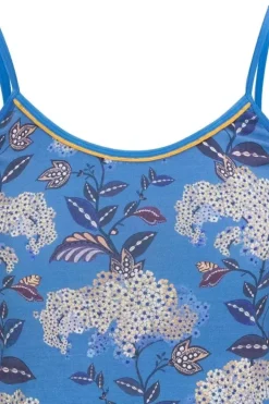 Pip Studio Tops<Mouwloze Top Flora Firenze Kobalt Blauw