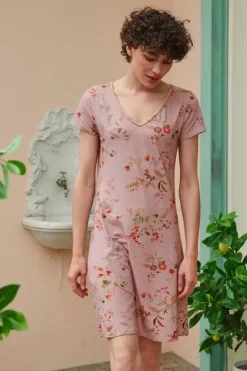 Pip Studio Nachthemden<Nachthemd Korte Mouw Kawai Flower Licht Roze