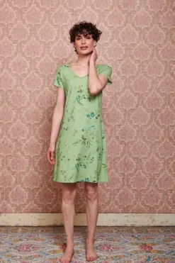 Pip Studio Nachthemden<Nachthemd Korte Mouw Kawai Flower Licht Groen