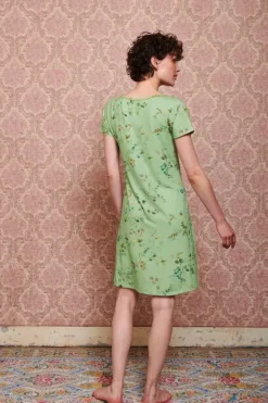 Pip Studio Nachthemden<Nachthemd Korte Mouw Kawai Flower Licht Groen
