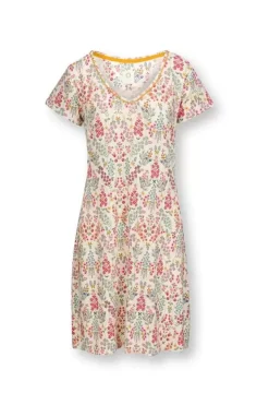 Pip Studio Nachthemden<Nachthemd Korte Mouw Primavera Wit