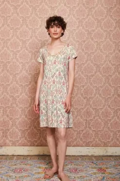 Pip Studio Nachthemden<Nachthemd Korte Mouw Primavera Wit