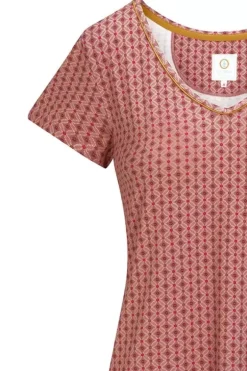 Pip Studio Nachthemden<Nachthemd Korte Mouw Tegola Roze