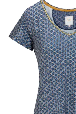 Pip Studio Nachthemden<Nachthemd Korte Mouw Tegola Blauw