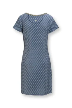 Pip Studio Nachthemden<Nachthemd Korte Mouw Tegola Blauw