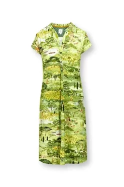 Pip Studio Nachthemden<Nachthemd Korte Mouw Toscana Groen