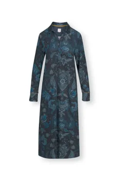 Pip Studio Nachthemden<Nachthemd Lange Mouw Kyoto Festival Donker Blauw
