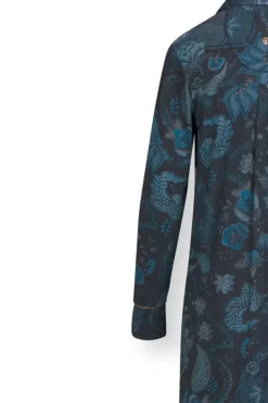 Pip Studio Nachthemden<Nachthemd Lange Mouw Kyoto Festival Donker Blauw