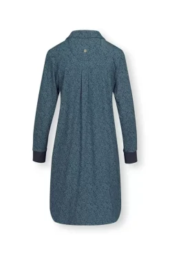 Pip Studio Nachthemden<Nachthemd Lange Mouw Leafy Dots Blauw