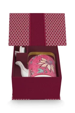 Pip Studio Sets Porseleinen Sets<Oriental Flower Festival Theepot Donker Medium Roze