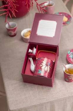 Pip Studio Sets Porseleinen Sets<Oriental Flower Festival Theepot Donker Medium Roze